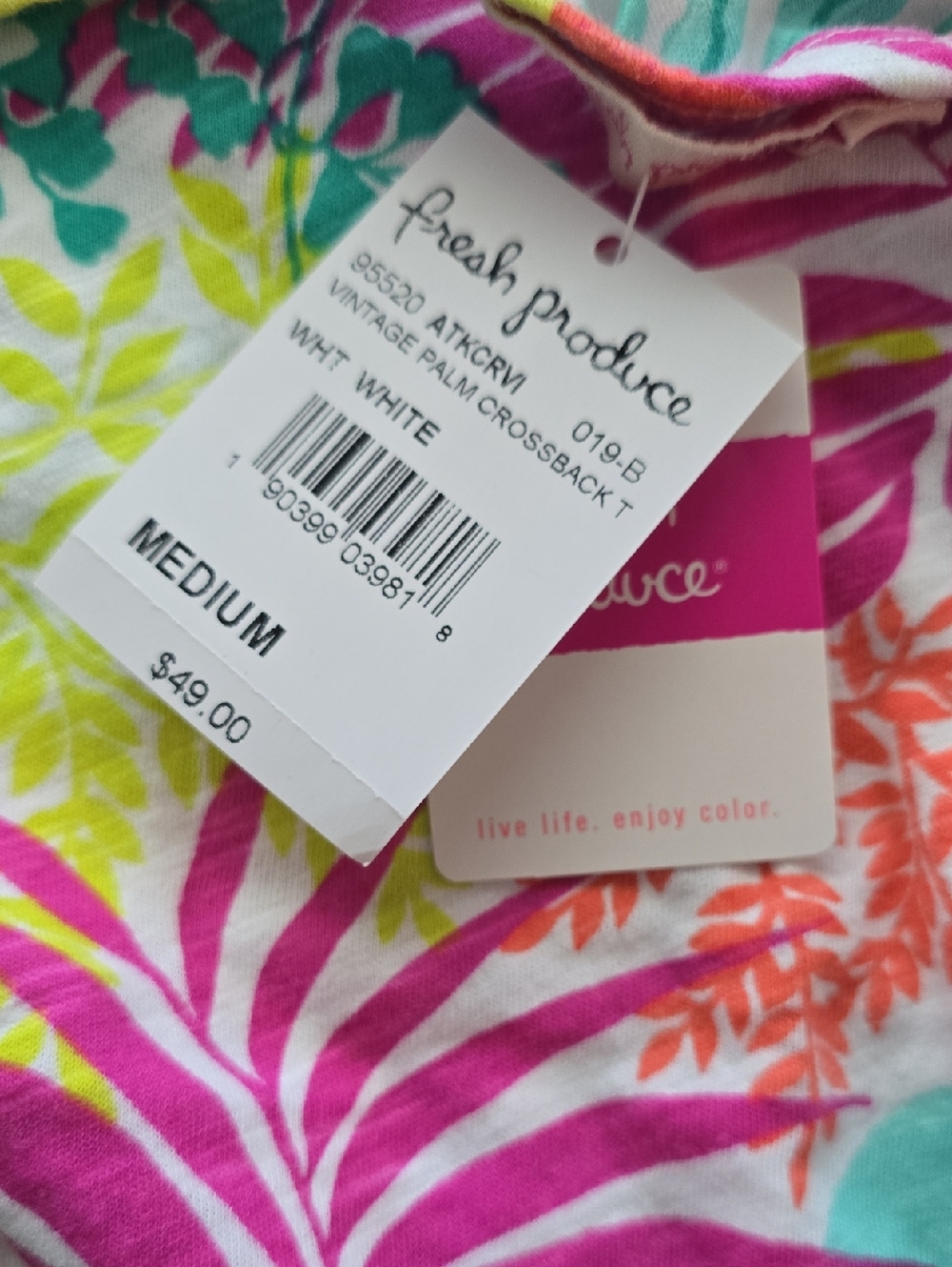 Fresh Produce - Vintage Palm Crossback Tank Top Women's Sleeveless. - Picture 3 of 4